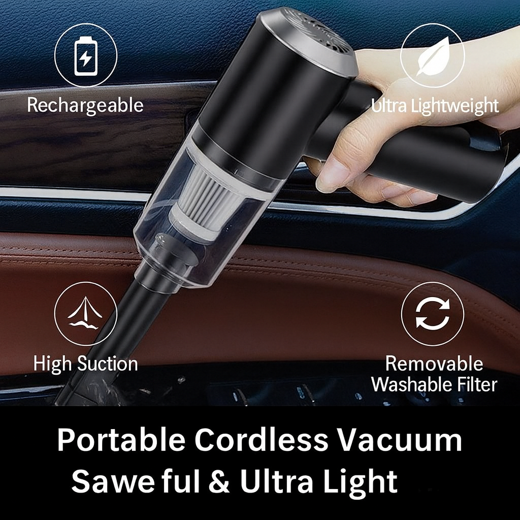 ManiaMart Portable Wireless Dust Remover & Handheld Vacuum (Premium Dual-Use Tool)