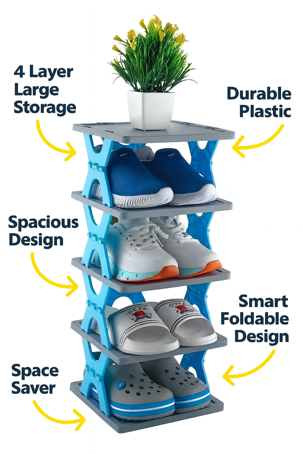 ManiaMart Premium 4-Layer Smart Shoe Rack